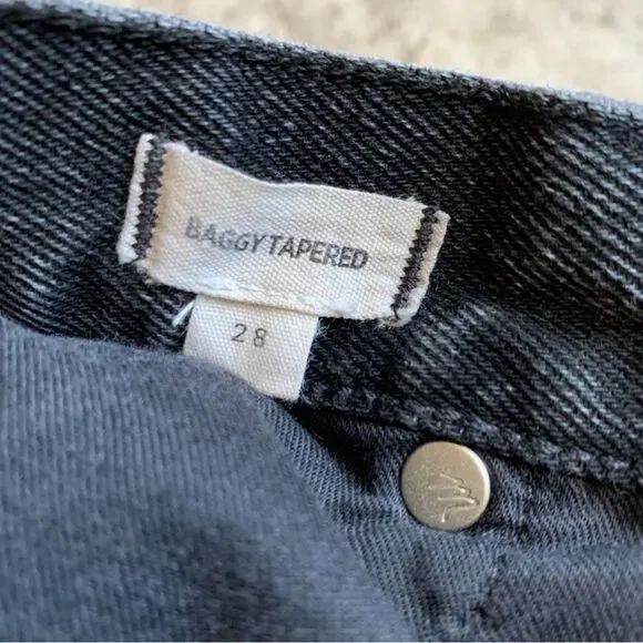 Madewell Black Baggy Tapered Jeans Size 28 - Picture 5 of 8